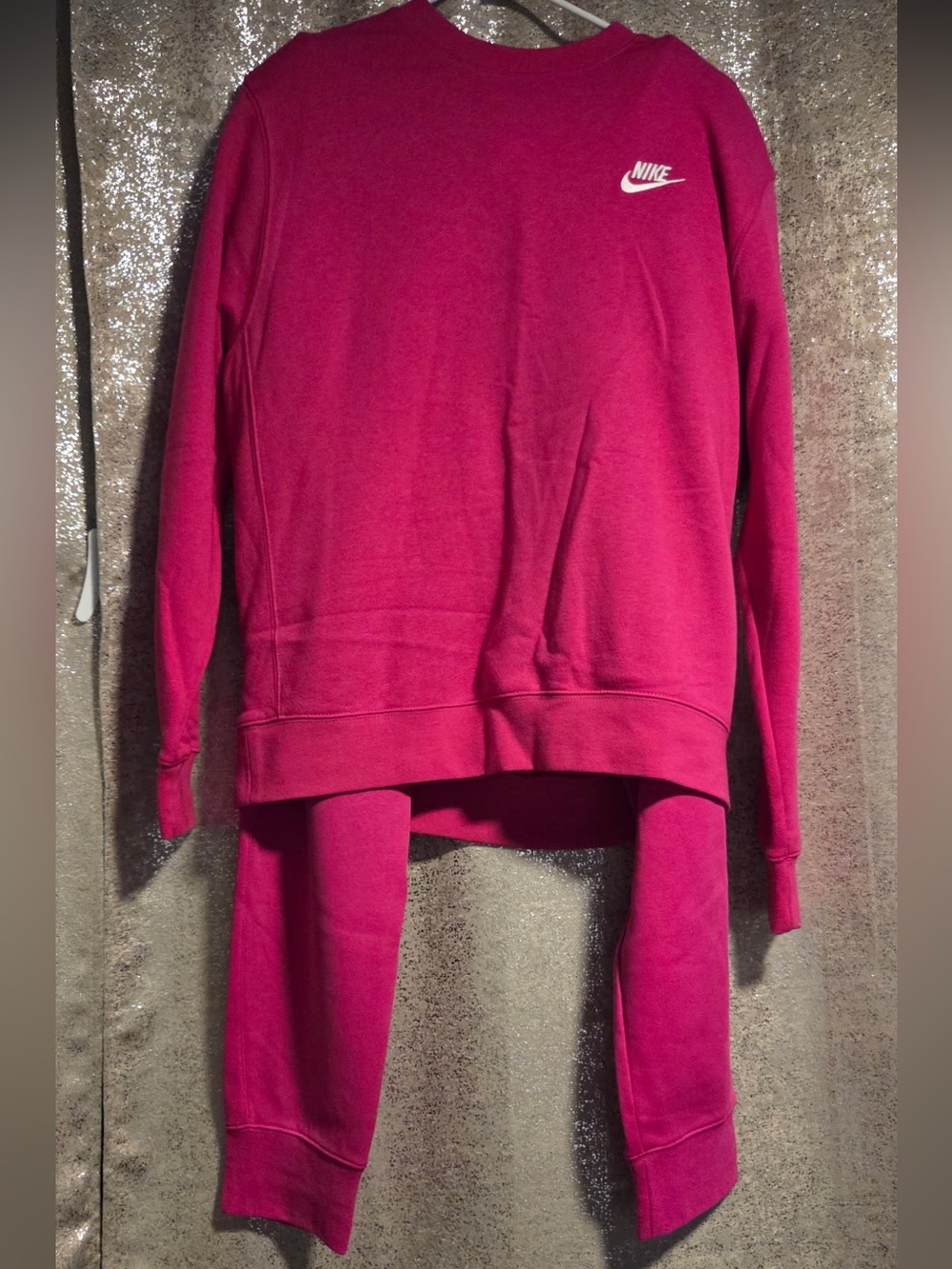 Nike Magenta Crewneck Sweatshirt and Joggers Set